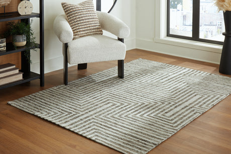 Jossen Ivory/Gray Medium Rug from Ashley - Luna Furniture