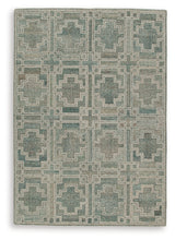 Jossland Turquoise/Ivory Medium Rug from Ashley - Luna Furniture