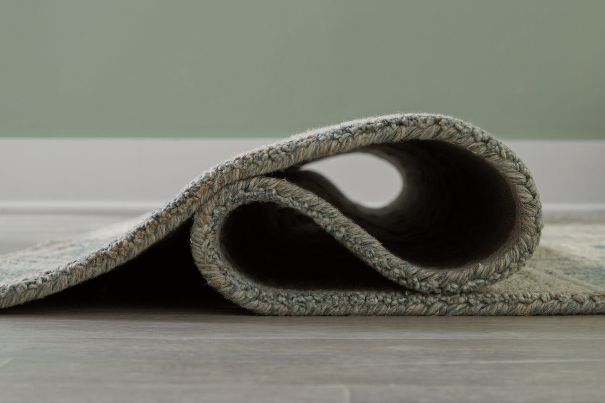 Jossland Turquoise/Ivory Medium Rug from Ashley - Luna Furniture