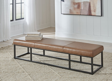 Joston Caramel Accent Bench from Ashley - Luna Furniture