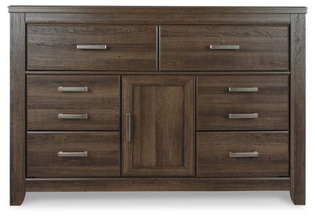 Juararo California King Panel Bed, Dresser, Chest and Nightstand from Ashley Furniture - Luna Furniture