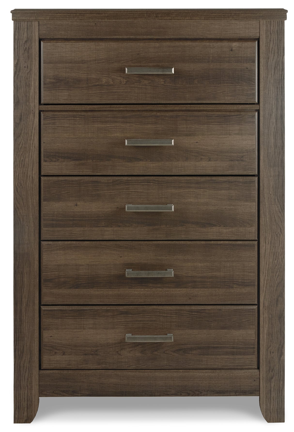 Juararo California King Panel Bed with Mirrored Dresser, Chest and Nightstand in Dark Brown from Ashley Furniture - Luna Furniture