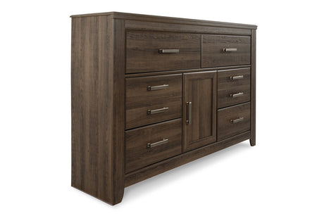 Juararo Dark Brown Dresser and Mirror from Ashley - Luna Furniture