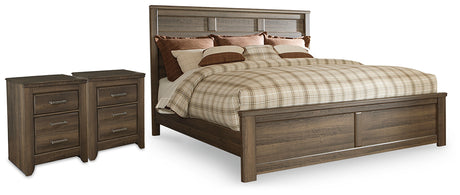 Juararo King Panel Bed and 2 Nightstands from Ashley - Luna Furniture