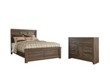 Juararo Queen Panel Bed with Dresser in Dark Brown from Ashley - Luna Furniture