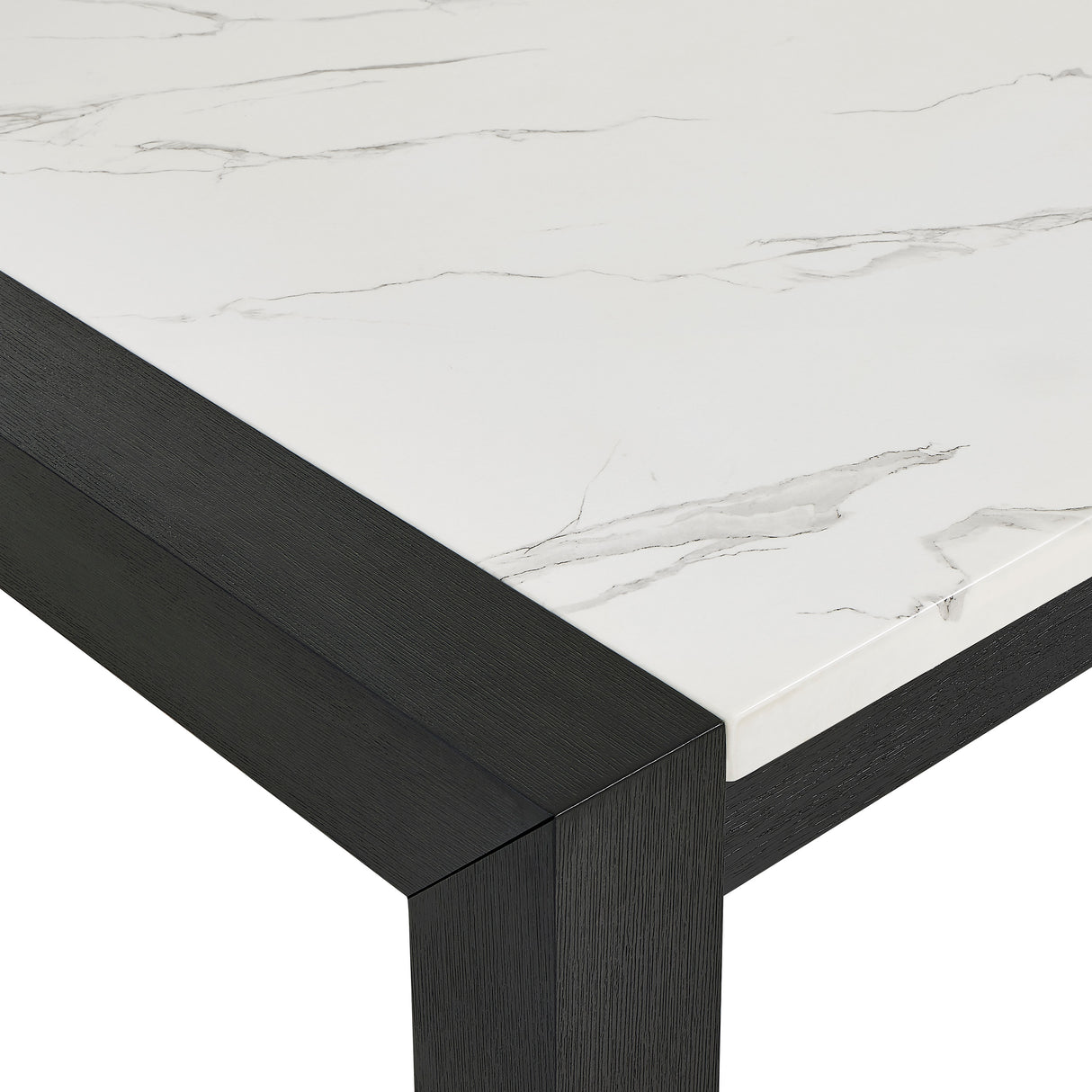 Jules Black/Light Gray Faux Marble Dining Table from Crown Mark - Luna Furniture