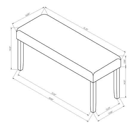 Jules Black/Light Gray Bench from Crown Mark - Luna Furniture