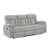 Jules Gray Double Reclining Sofa from Homelegance - Luna Furniture
