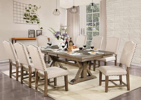 Julia Light Oak/Beige Dining Table from Furniture of America - Luna Furniture