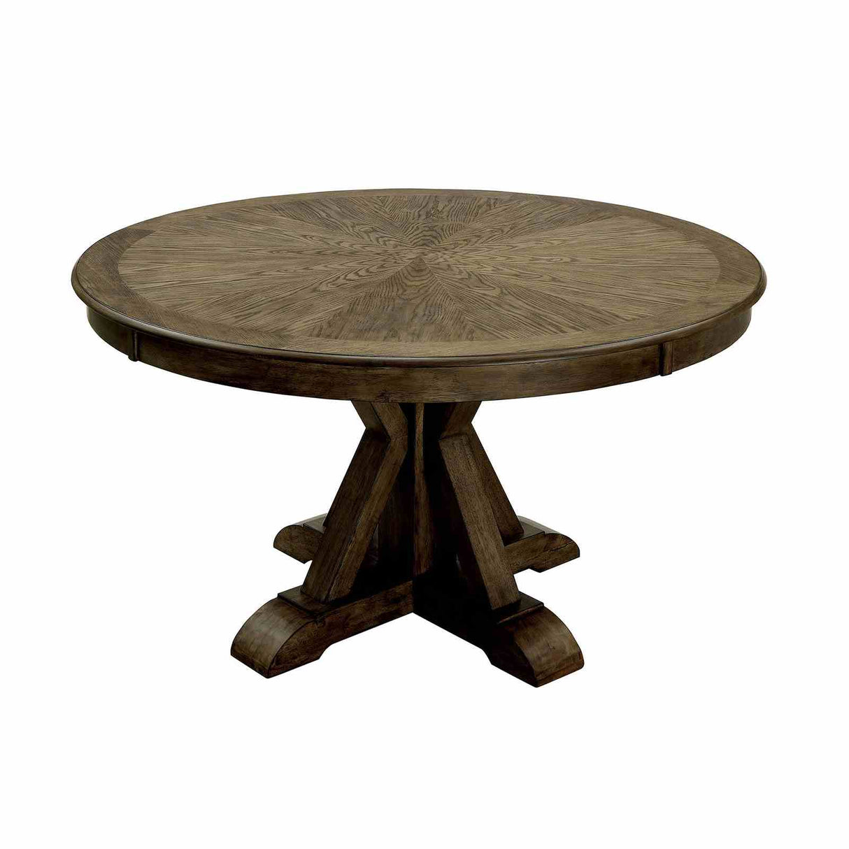 Julia Light Oak/Beige Round Dining Table from Furniture of America - Luna Furniture