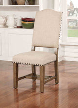 Julia Light Oak/Beige Side Chair from Furniture of America - Luna Furniture