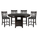 Junipero Espresso 5-Piece Extendable Counter Height Set from Homelegance - Luna Furniture