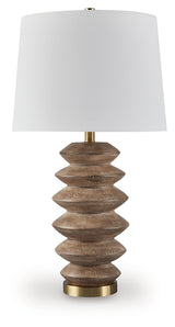 Jyllyard Brown/Gold Finish Table Lamp from Ashley - Luna Furniture