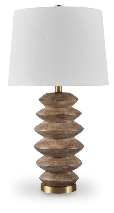 Jyllyard Brown/Gold Finish Table Lamp from Ashley - Luna Furniture