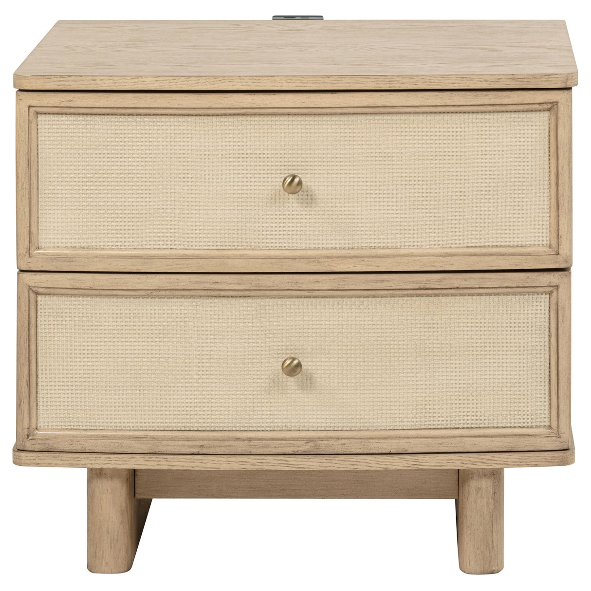 Kailani Beige Oak 2-Drawer Nightstand from Coaster - Luna Furniture