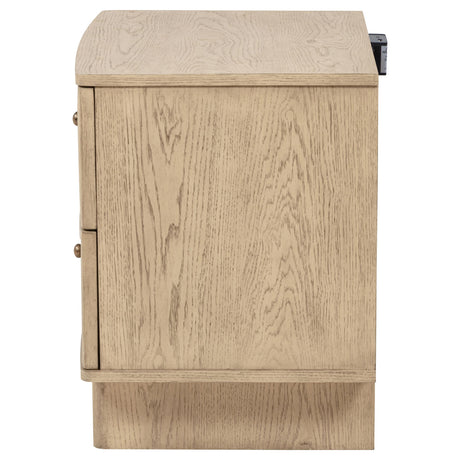 Kailani Beige Oak 2-Drawer Nightstand from Coaster - Luna Furniture