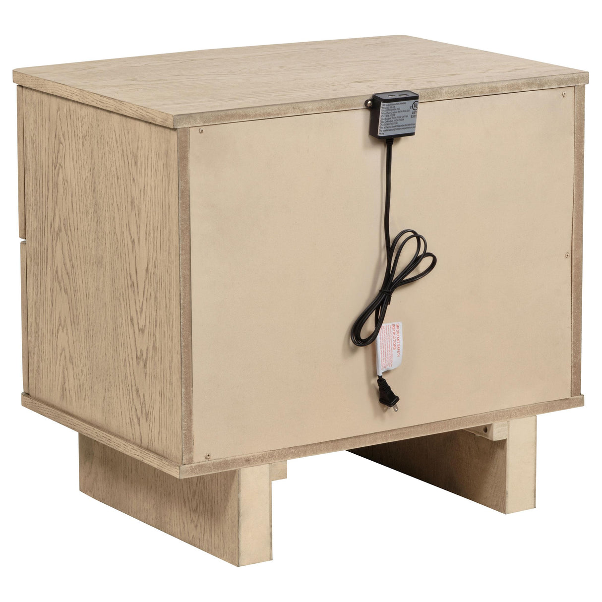 Kailani Beige Oak 2-Drawer Nightstand from Coaster - Luna Furniture