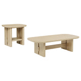 Kailani Beige Oak 2-Piece Coastal Coffee and End Table Set from Coaster - Luna Furniture