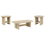 Kailani Beige Oak 3-Piece Coastal Coffee and End Table Set from Coaster - Luna Furniture
