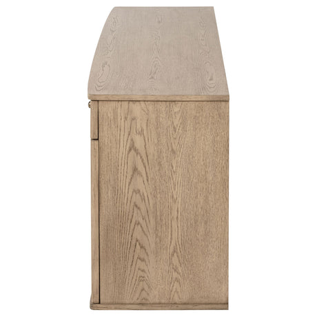 Kailani Beige Oak 4-Door Cane Sideboard Buffet Cabinet from Coaster - Luna Furniture