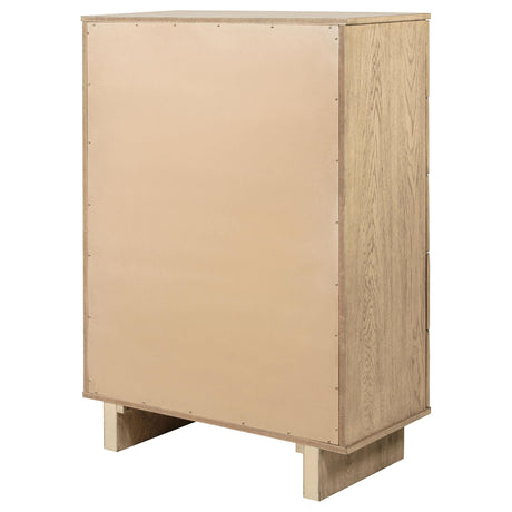 Kailani Beige Oak 5-Drawer Chest from Coaster - Luna Furniture