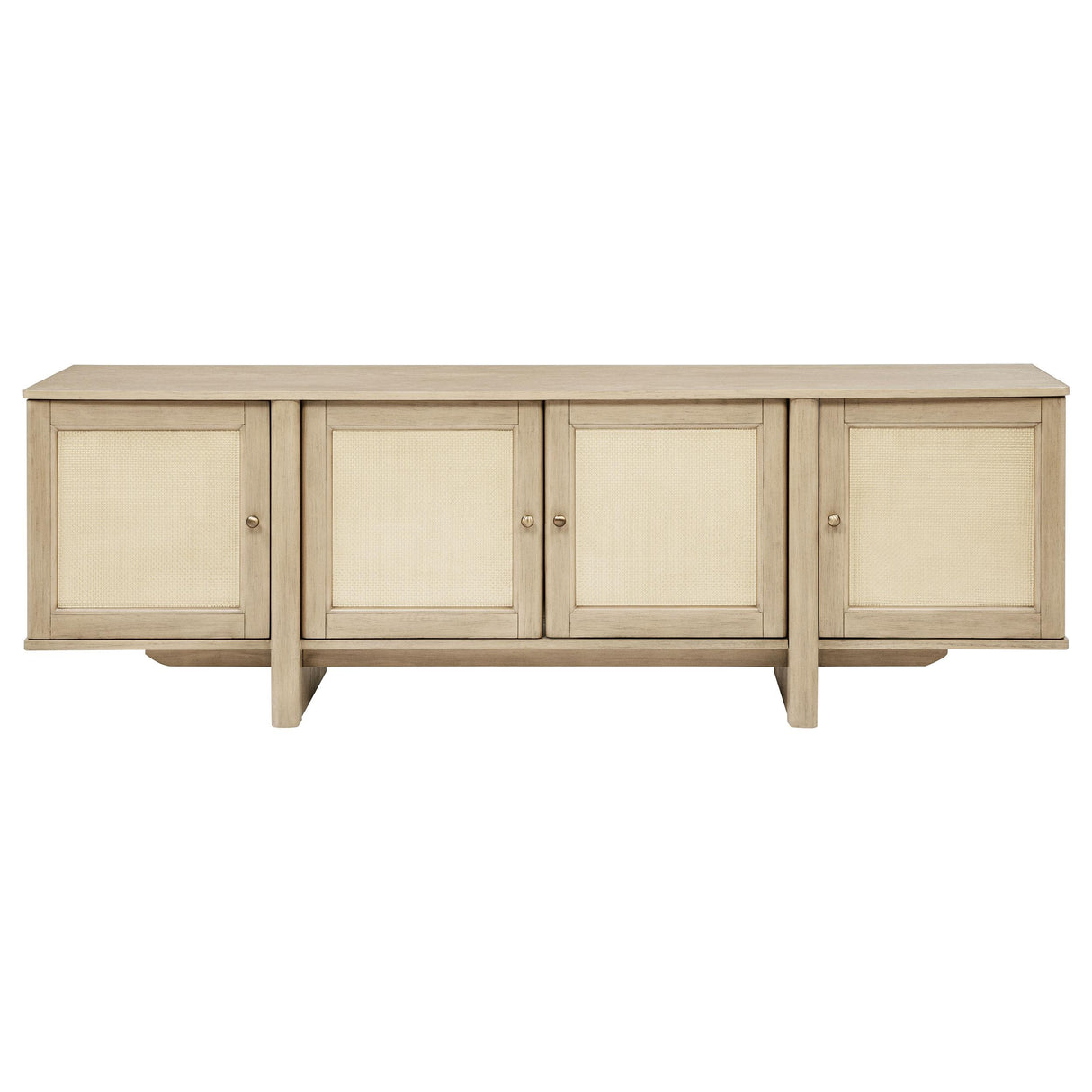 Kailani Beige Oak 79-inch 4-Door Cane TV Stand Media Console from Coaster - Luna Furniture
