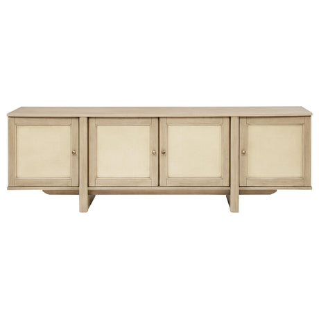 Kailani Beige Oak 79-inch 4-Door Cane TV Stand Media Console from Coaster - Luna Furniture