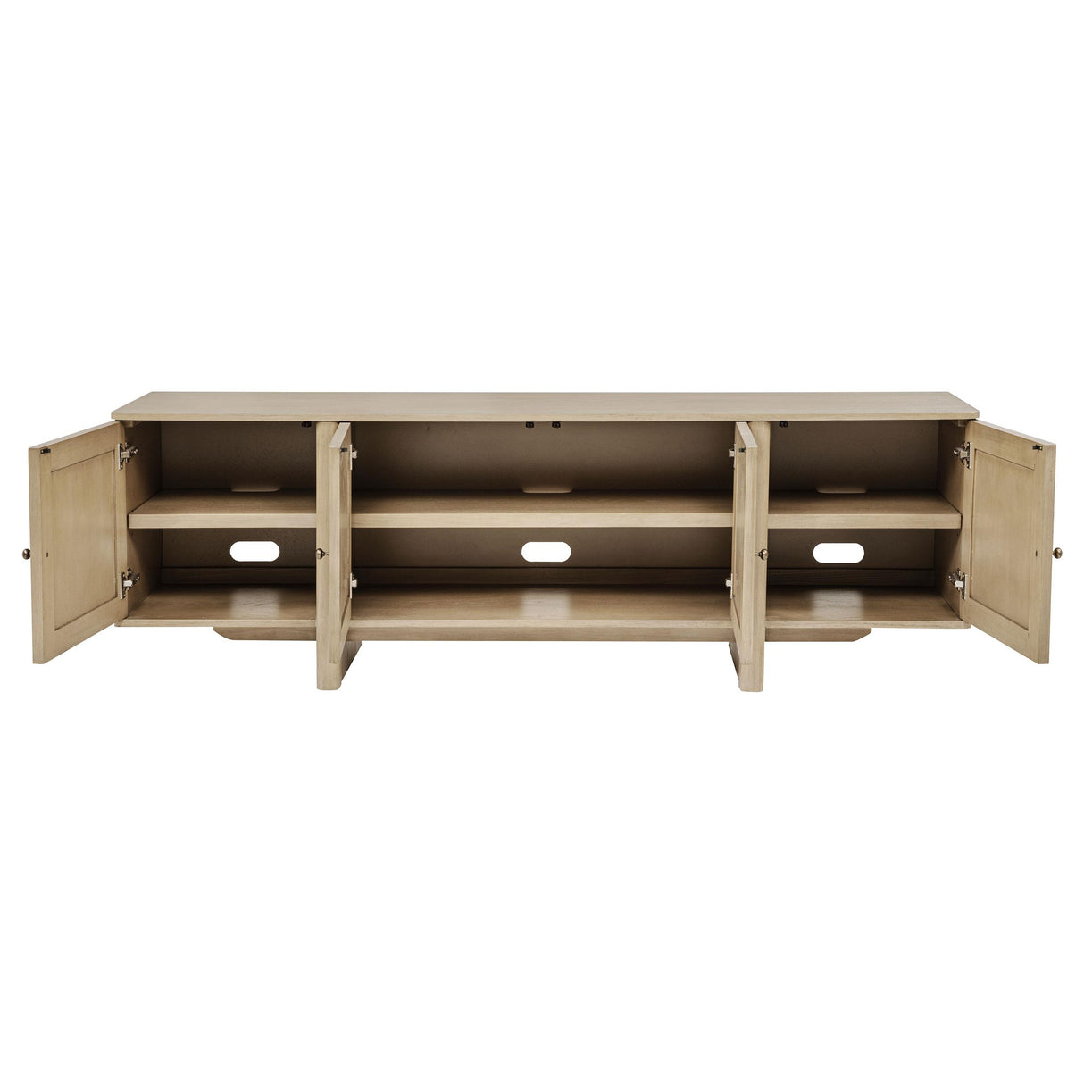 Kailani Beige Oak 79-inch 4-Door Cane TV Stand Media Console from Coaster - Luna Furniture