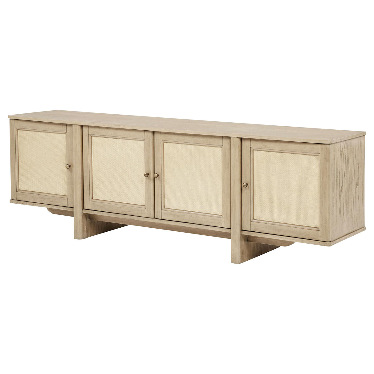 Kailani Beige Oak 79-inch 4-Door Cane TV Stand Media Console from Coaster - Luna Furniture