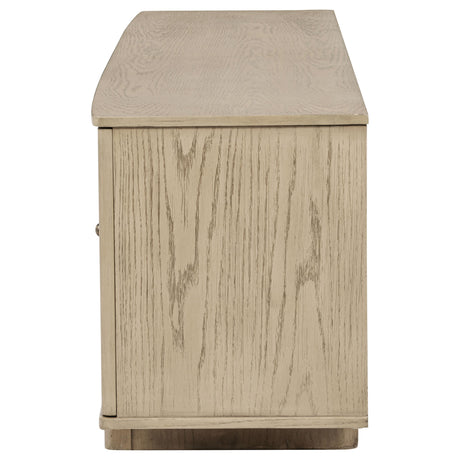 Kailani Beige Oak 79-inch 4-Door Cane TV Stand Media Console from Coaster - Luna Furniture