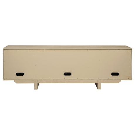 Kailani Beige Oak 79-inch 4-Door Cane TV Stand Media Console from Coaster - Luna Furniture