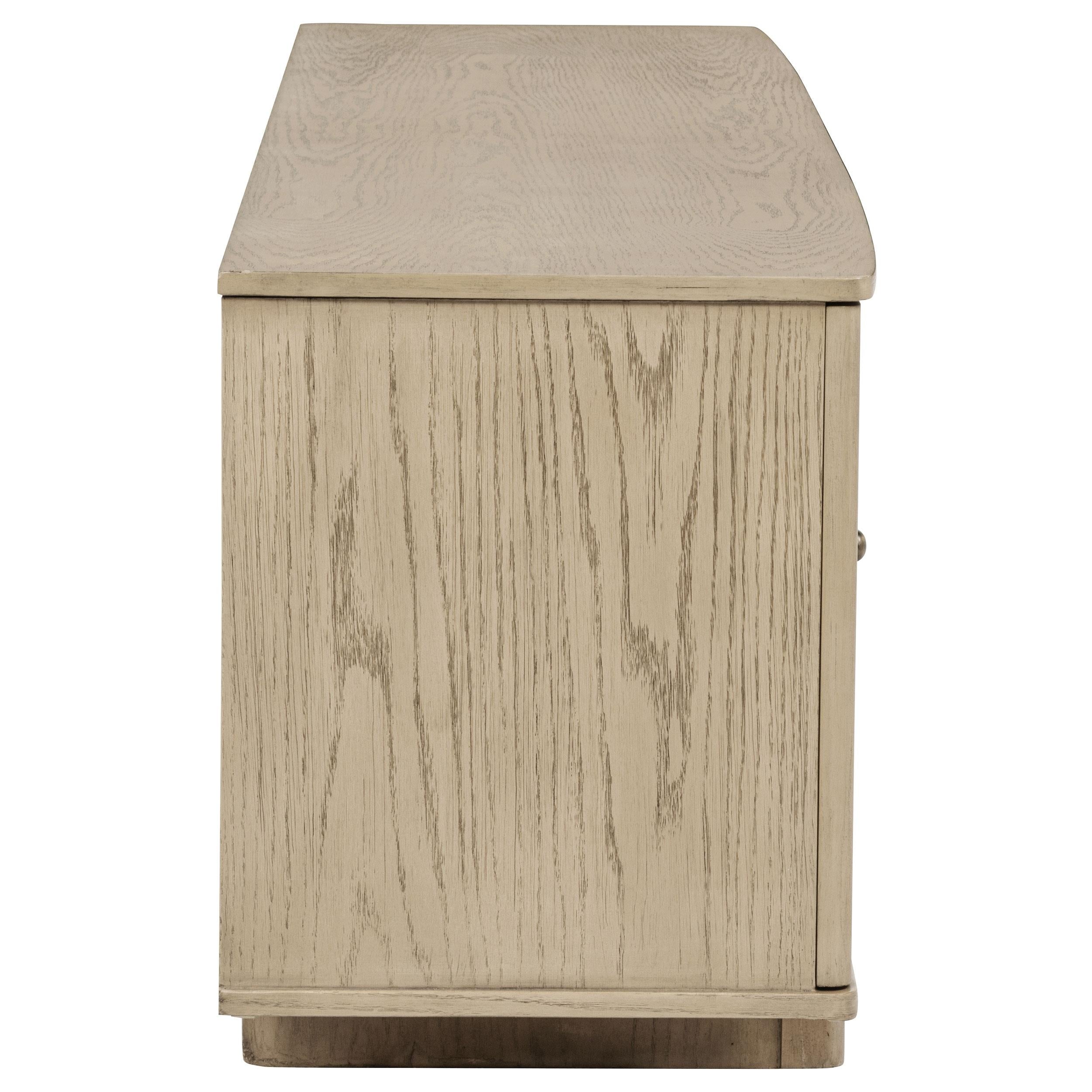 Kailani Beige Oak 79-inch 4-Door Cane TV Stand Media Console