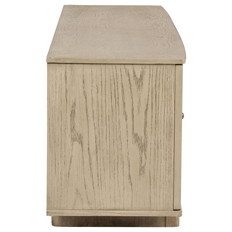 Kailani Beige Oak 79-inch 4-Door Cane TV Stand Media Console from Coaster - Luna Furniture