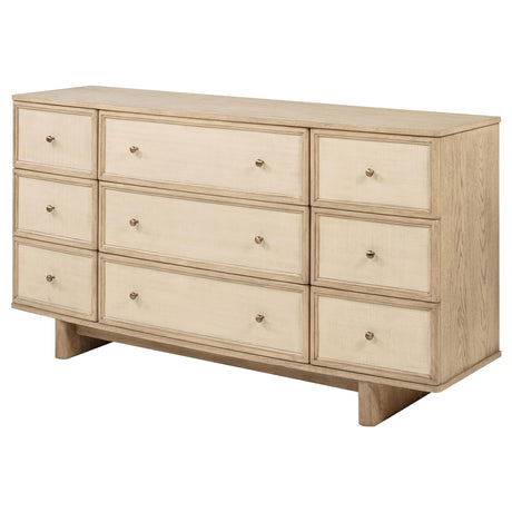 Kailani Beige Oak 9-Drawer Dresser from Coaster - Luna Furniture