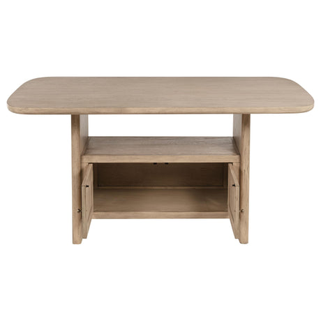 Kailani Beige Oak Cane Counter Height Storage Dining Table from Coaster - Luna Furniture