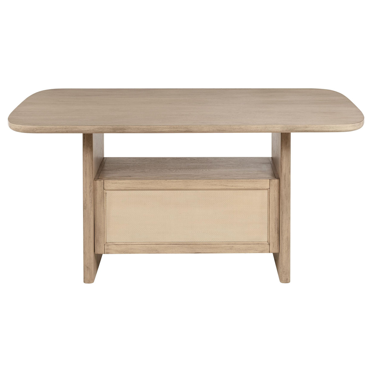 Kailani Beige Oak Cane Counter Height Storage Dining Table from Coaster - Luna Furniture