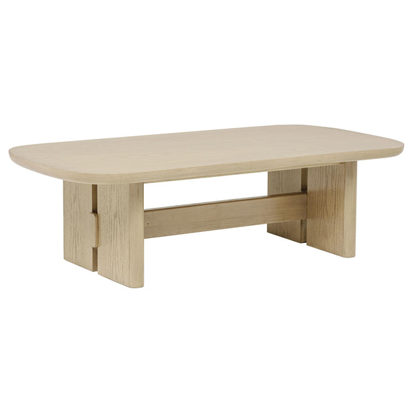 Kailani Beige Oak Coastal Rectangular Cocktail Coffee Table