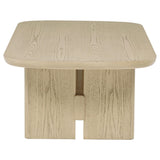 Kailani Beige Oak Coastal Rectangular Cocktail Coffee Table from Coaster - Luna Furniture