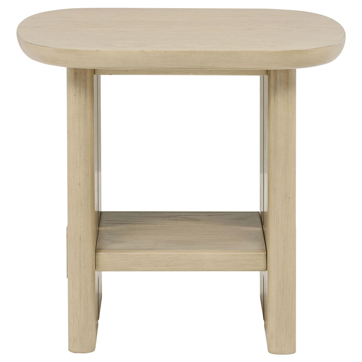 Kailani Beige Oak Coastal Square End Side Table with Shelf from Coaster - Luna Furniture