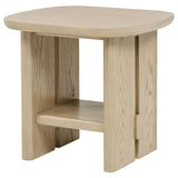 Kailani Beige Oak Coastal Square End Side Table with Shelf from Coaster - Luna Furniture