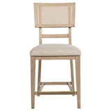 Kailani Beige Oak Radio Weave Cane Counter Dining Side Chair, Set of 2 from Coaster - Luna Furniture