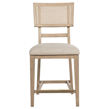 Kailani Beige Oak Radio Weave Cane Counter Dining Side Chair, Set of 2 from Coaster - Luna Furniture