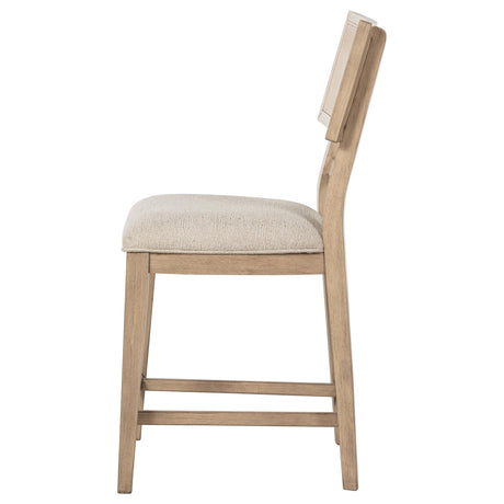 Kailani Beige Oak Radio Weave Cane Counter Dining Side Chair, Set of 2 from Coaster - Luna Furniture