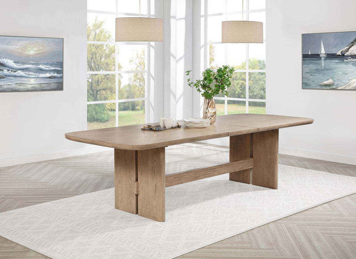 Kailani Beige Oak Rectangular Wood Dining Table from Coaster - Luna Furniture