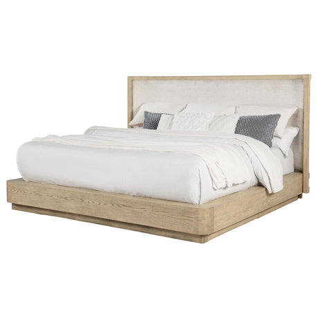 Kailani Beige Oak Wingback Queen Platform Bed from Coaster - Luna Furniture