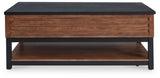 Kallari Warm Brown/Black Lift-Top Coffee Table from Ashley - Luna Furniture