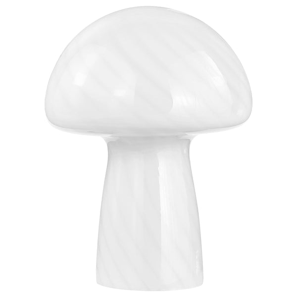 Kanaby White Mushroom Shaped Glass Bedside Table Lamp