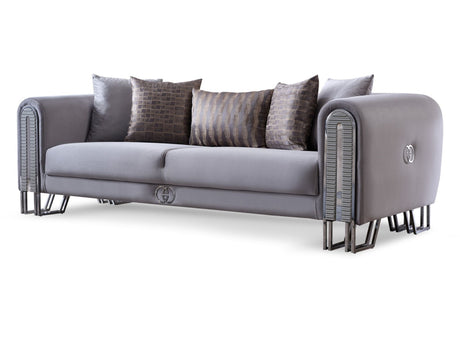 Kapadokya 3-pieces (Sofa & Loveseat & Chair) Livingroom Set in Grey from Furnia - Luna Furniture