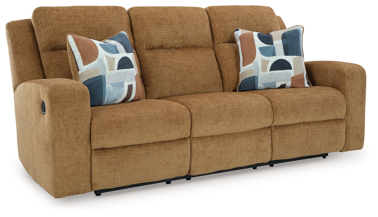 Kanlow Honey Reclining Sofa from Ashley - Luna Furniture