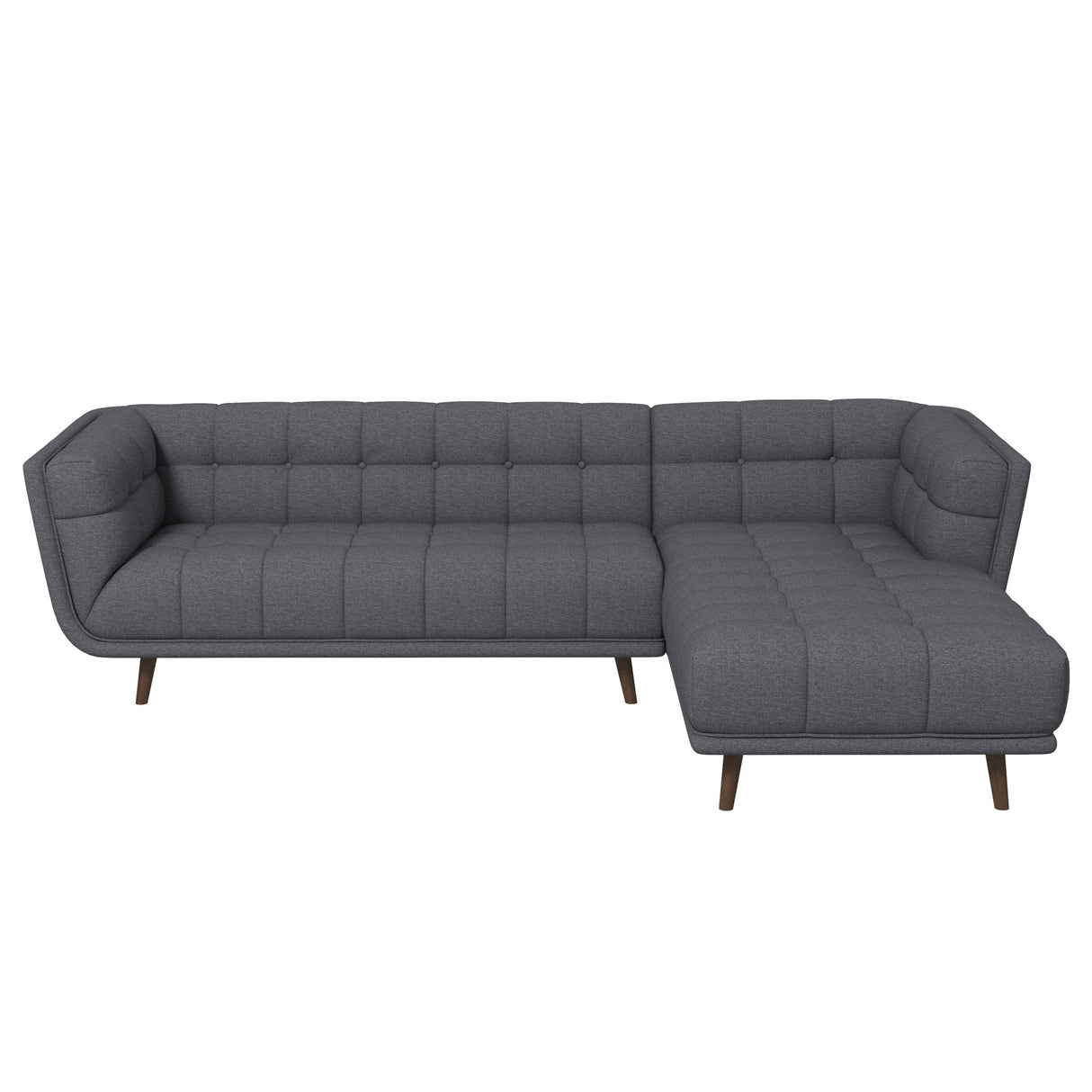 Kano Ash Gray Fabric RAF Chaise Sectional from Ashcroft Furniture - Luna Furniture